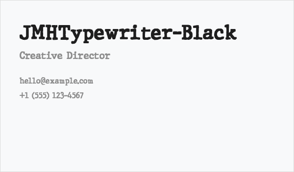 JMHTypewriter-Black Business Card