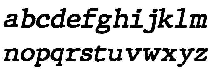 JMHTypewriter-BoldItalic Font LOWERCASE