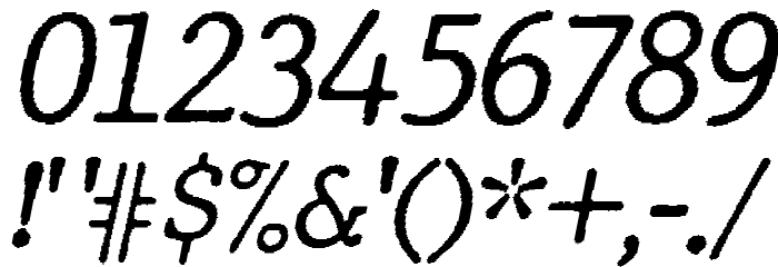JMHTypewriter-Italic Font OTHER CHARS
