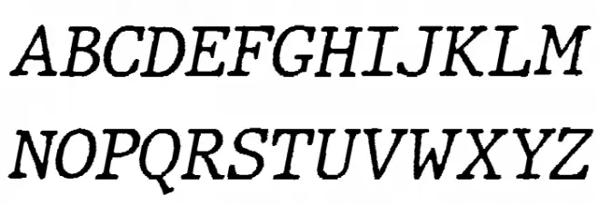 JMHTypewriter-Italic 字体 大写