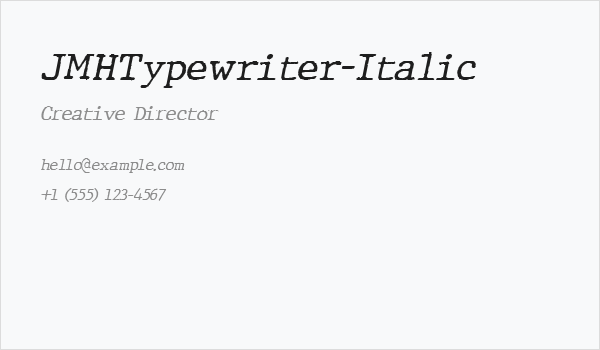 JMHTypewriter-Italic Business Card