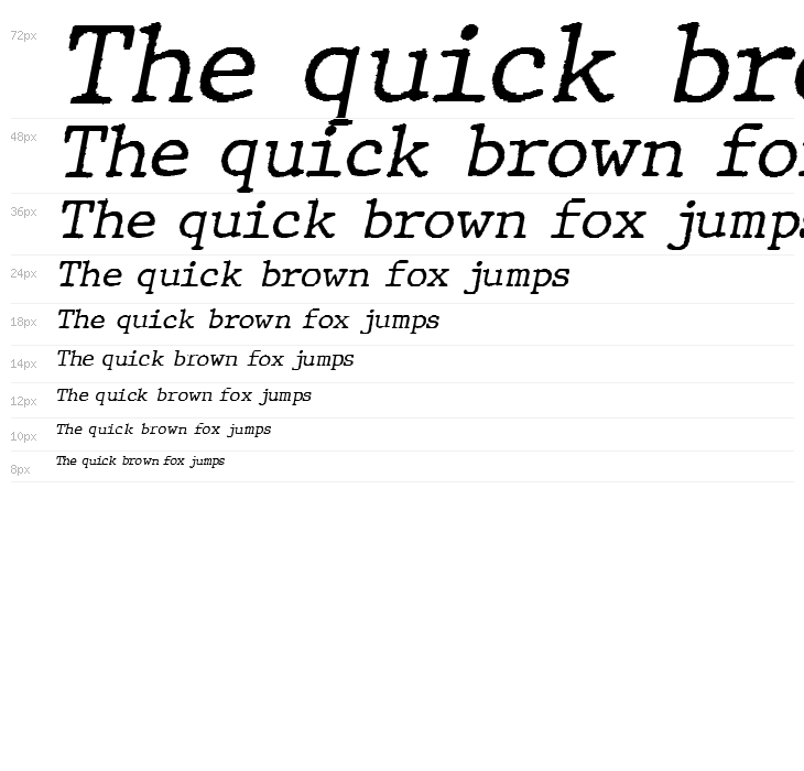 JMHTypewriter-Italic Waterfall