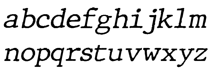 JMHTypewriter-Italic Font LOWERCASE