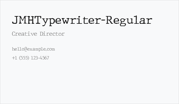 JMHTypewriter-Regular Business Card