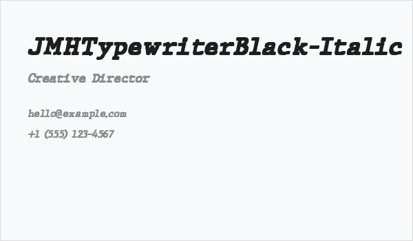 JMHTypewriterBlack-Italic Business Card