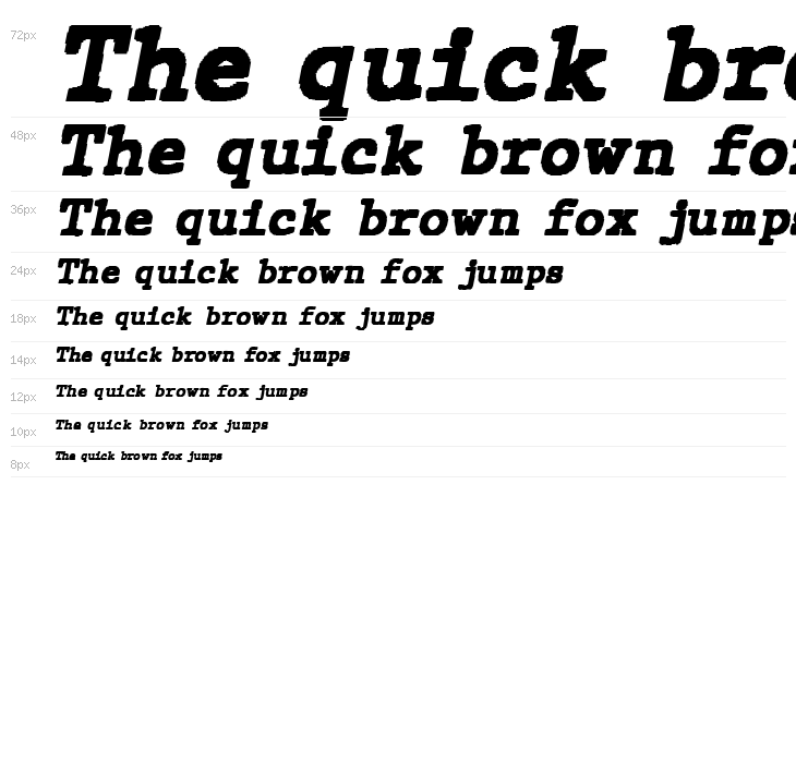 JMHTypewriterBlack-Italic Waterfall