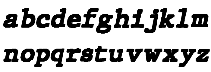 JMHTypewriterBlack-Italic Font LOWERCASE