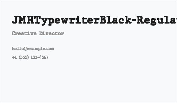 JMHTypewriterBlack-Regular Business Card