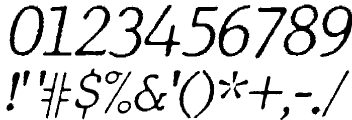 JMHTypewriterFine-Italic Font OTHER CHARS