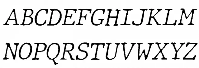 JMHTypewriterFine-Italic Шрифта ВЕРХНИЙ