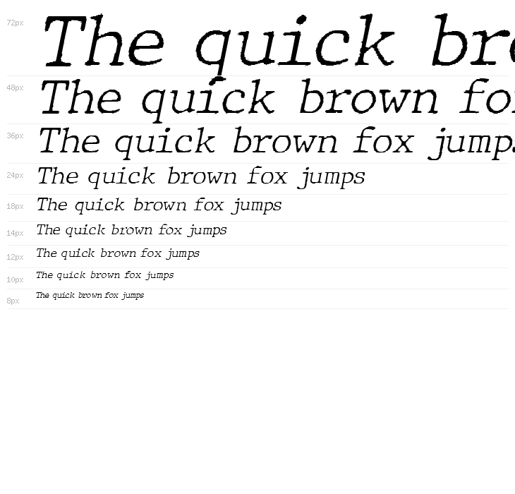 JMHTypewriterFine-Italic Waterfall