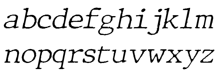 JMHTypewriterFine-Italic Font LOWERCASE