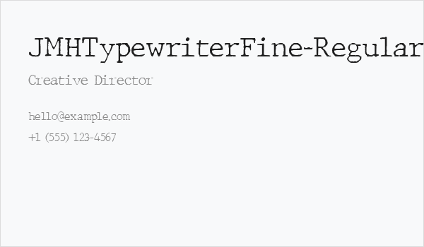 JMHTypewriterFine-Regular Business Card