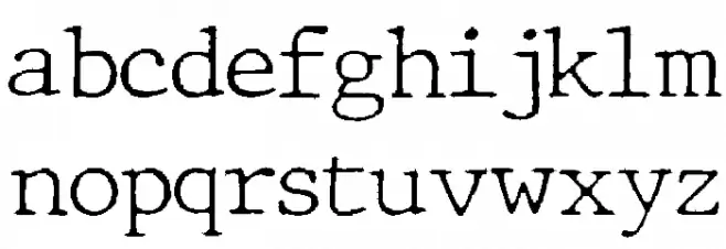 JMHTypewriterFine-Regular फ़ॉन्ट लोअरकेस
