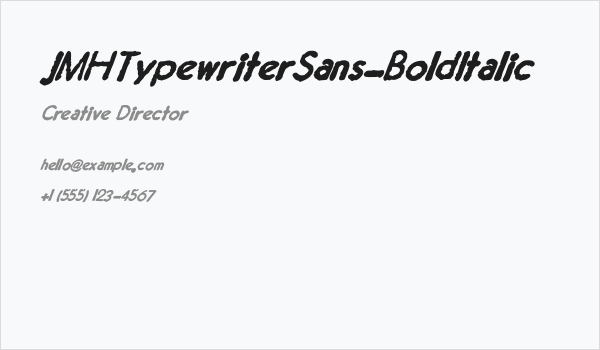 JMHTypewriterSans-BoldItalic Business Card