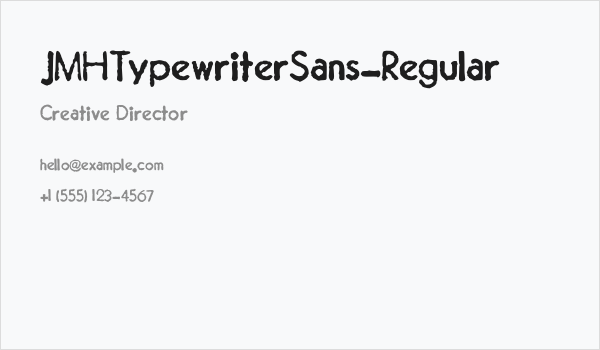 JMHTypewriterSans-Regular Business Card