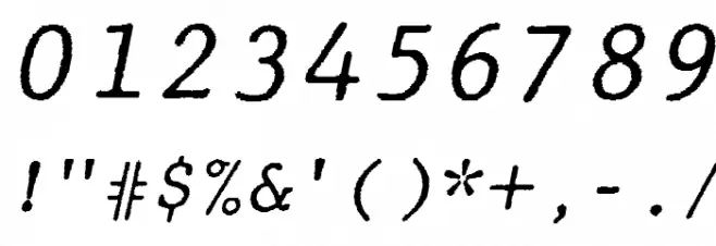 JMHTypewritermono-Italic Font OTHER CHARS