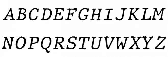 JMHTypewritermono-Italic Schriftart Groß