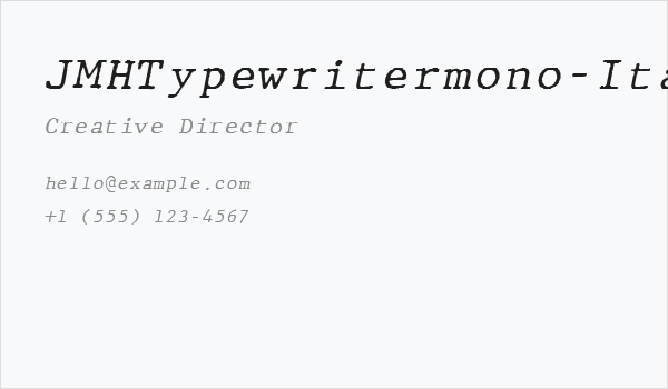 JMHTypewritermono-Italic Business Card