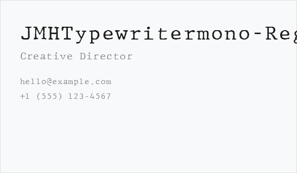 JMHTypewritermono-Regular Business Card
