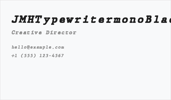 JMHTypewritermonoBlack-Italic Business Card