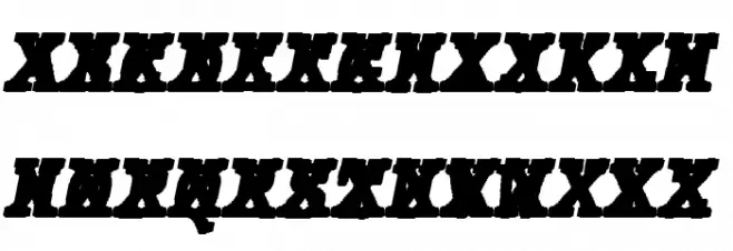 JMHTypewritermonoBlackCross-Ita Caratteri MAIUSCOLE