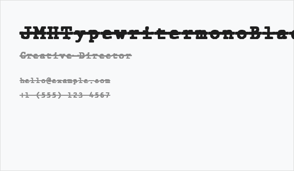 JMHTypewritermonoBlackOver-Regu Business Card