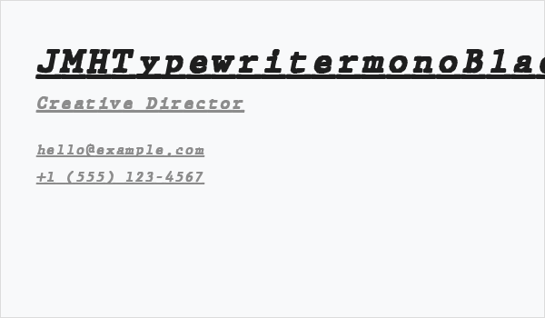 JMHTypewritermonoBlackUnder-Ita Business Card