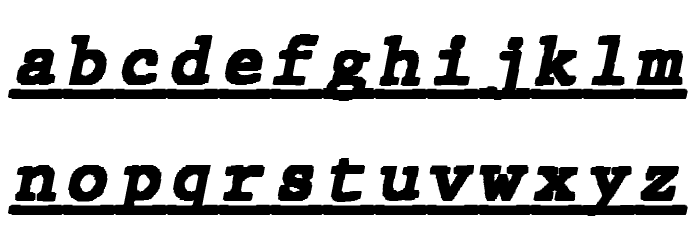 JMHTypewritermonoBlackUnder-Ita Font LOWERCASE
