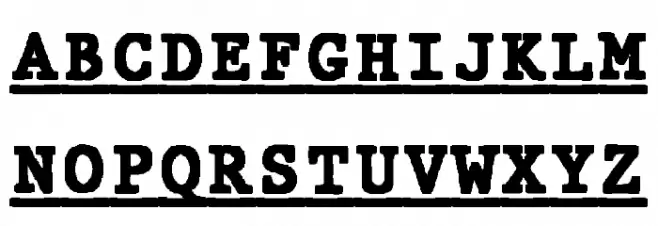 JMHTypewritermonoBlackUnder-Reg Шрифта ВЕРХНИЙ