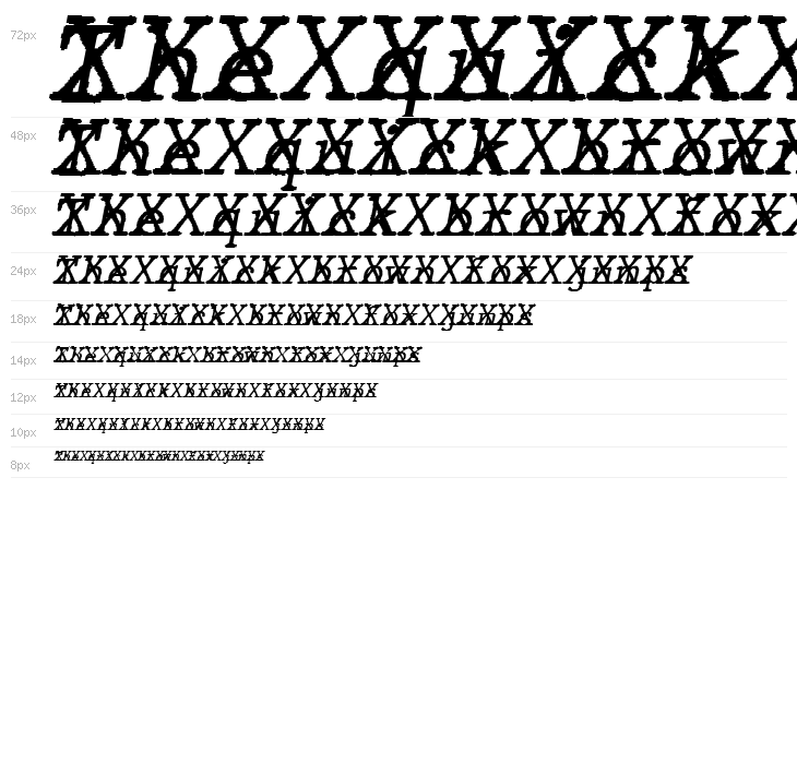 JMHTypewritermonoCross-Italic Waterfall