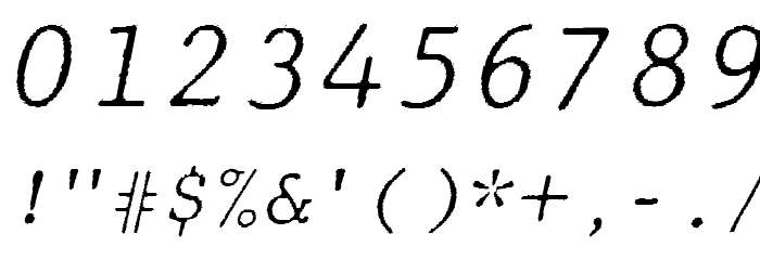 JMHTypewritermonoFine-Italic Font OTHER CHARS