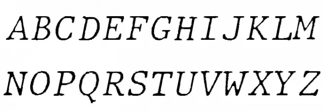 JMHTypewritermonoFine-Italic Polices MAJUSCULES