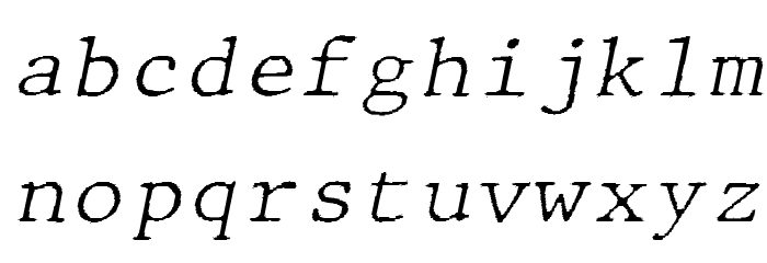 JMHTypewritermonoFine-Italic Font LOWERCASE