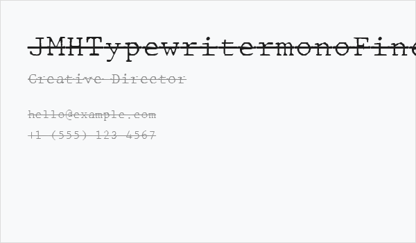 JMHTypewritermonoFineOver-Regul Business Card
