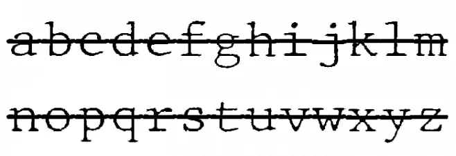 JMHTypewritermonoFineOver-Regul Schriftart Kleinbuchstaben