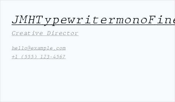 JMHTypewritermonoFineUnder-Ital Business Card