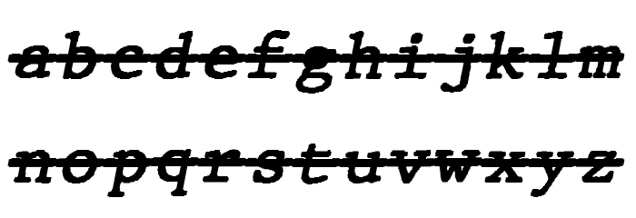 JMHTypewritermonoOver-Italic फ़ॉन्ट लोअरकेस