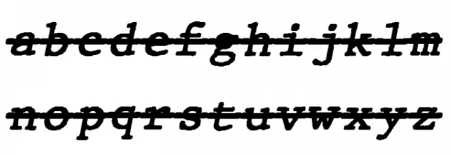 JMHTypewritermonoOver-Italic Schriftart Kleinbuchstaben