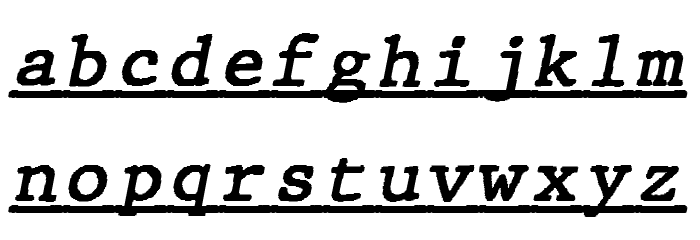 JMHTypewritermonoUnder-Italic Font LOWERCASE