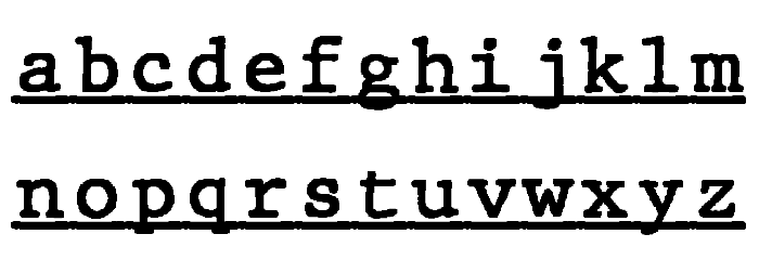 JMHTypewritermonoUnder-Regular Font LOWERCASE