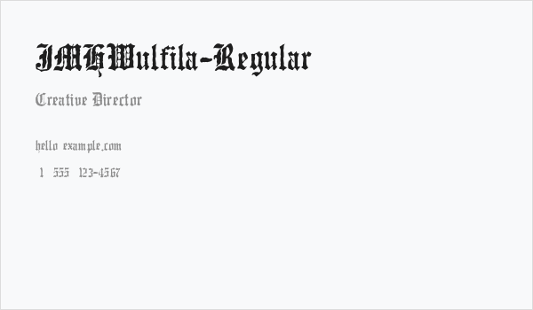 JMHWulfila-Regular Business Card