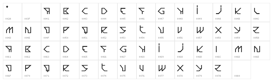 JOIA*Bold Character Map