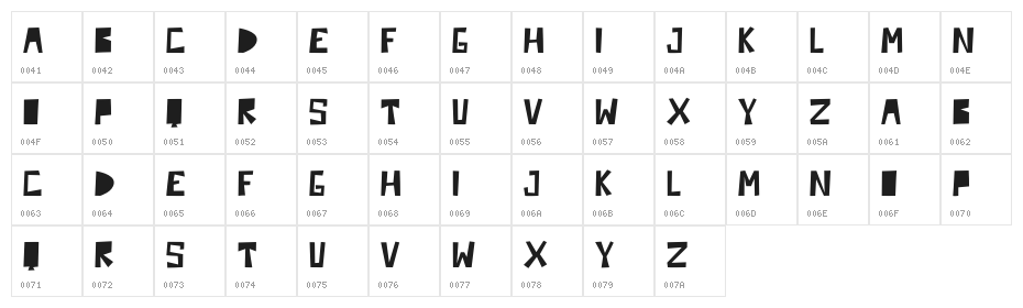 JOKEHOROR Character Map