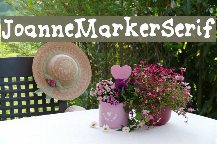 JoanneMarkerSerif फ़ॉन्ट examples