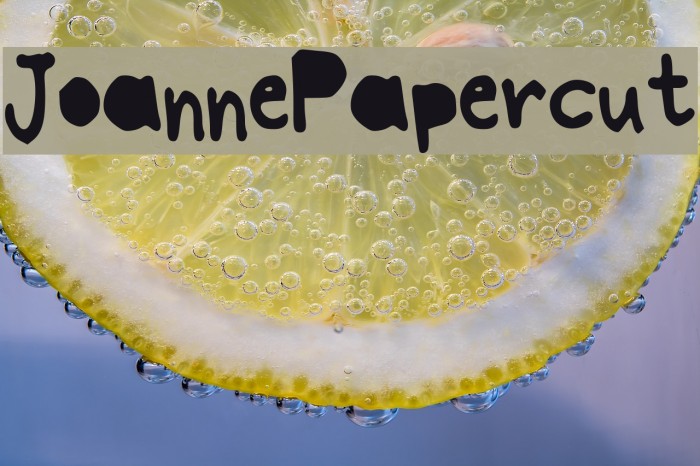 JoannePapercut Font examples
