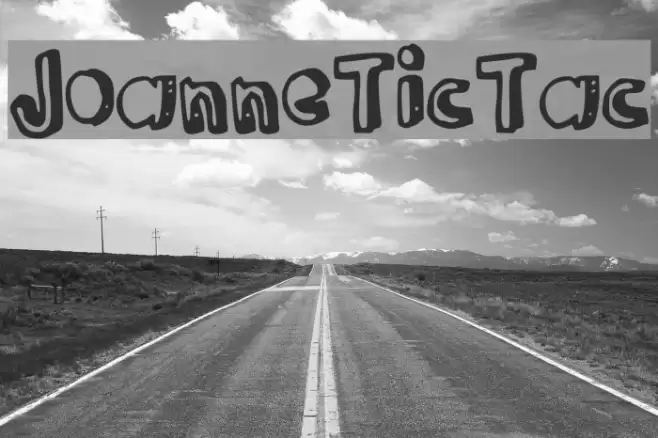 JoanneTicTac Font examples