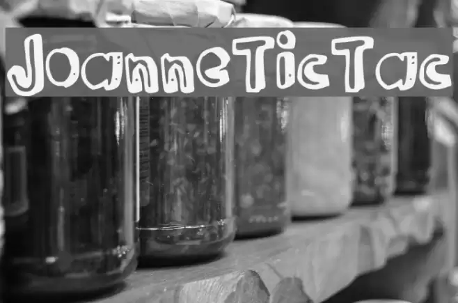 JoanneTicTac Font examples