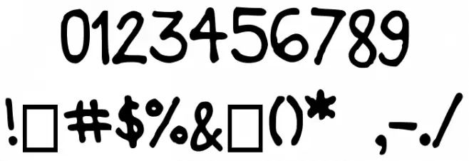 JoannesHandwriting Font OTHER CHARS