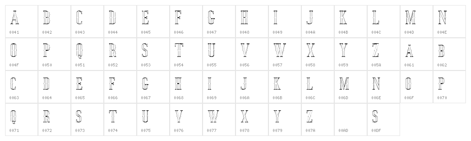 Jocker Free Outline Character Map